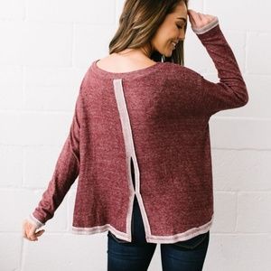 SOLD OUT Hipster Heathered Tunic In Faded Burgundy